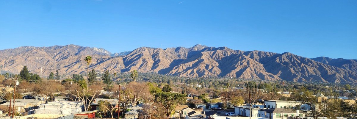 Altadena under the San Gabriel front range on a clear winter morning