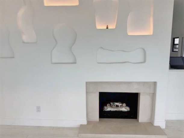 The fireplace, finished