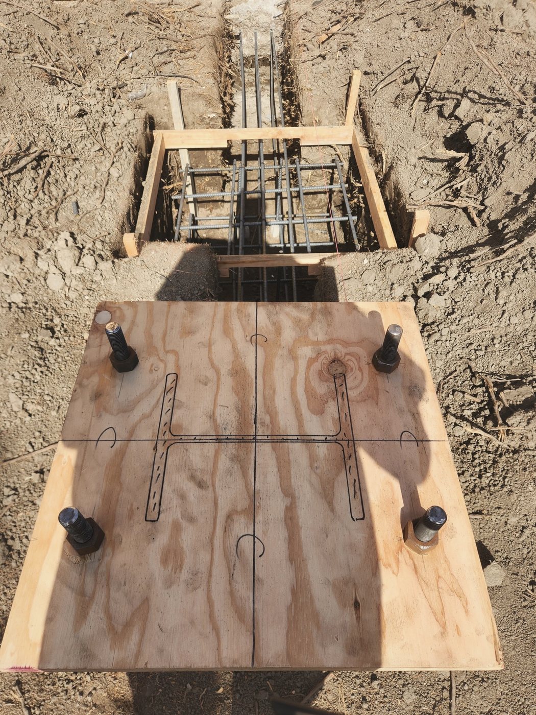 The template, before the steel
