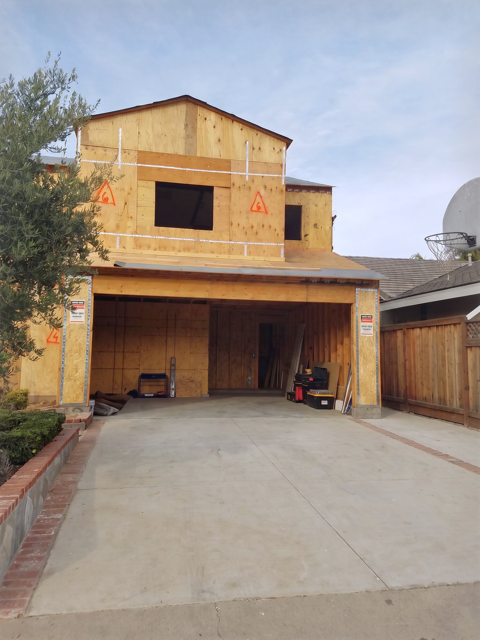 The garage, during