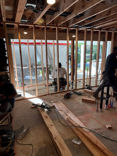 The rear of the room, out