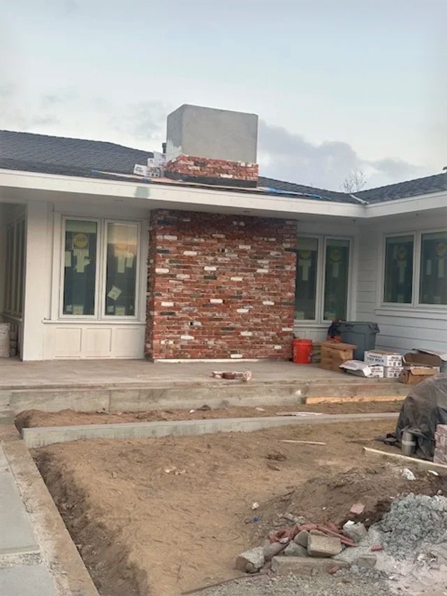The chimney, part built