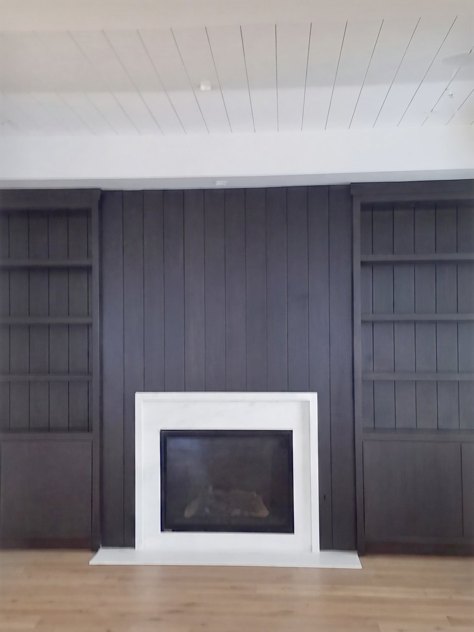The fireplace wall
